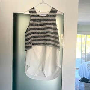 Derek Lam 10 Crosby Mixed Media Blouse